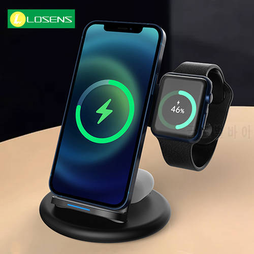 3 in 1 Wireless Charger Stand For iPhone 13 12 11 Pro Max Mini XS XR 8 15W Fast Charging Dock Station For Samsung Galaxy S21 S20