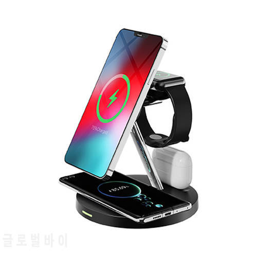 New Magnetic Three-in-one Wireless Charging Is Suitable for Iphone13 Mobile Phone Watch Headset Bracket Wireless Charging