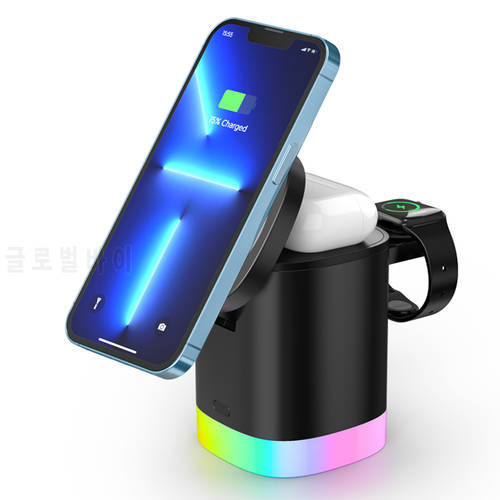 3 in 1 Magnetic Wireless Charger Stand For iPhone 13 12 11 Pro Max Mini XS iWatch 7 6 Airpod Pro Portable Foldable Fast Chargers