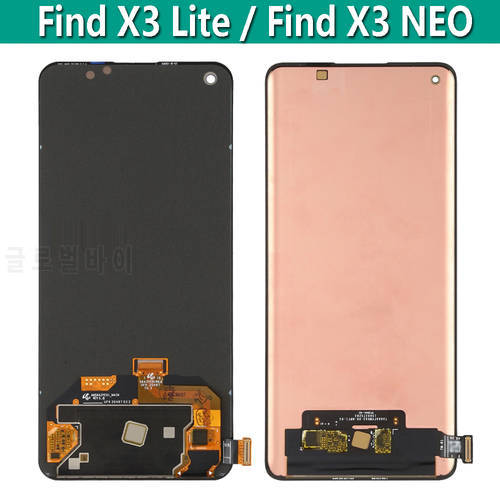 Original AMOLED For OPPO Find X3 Neo CPH2207 LCD Display Touch Screen Digiziter Assembly For OPPO Find X3 Lite CPH2145 Display