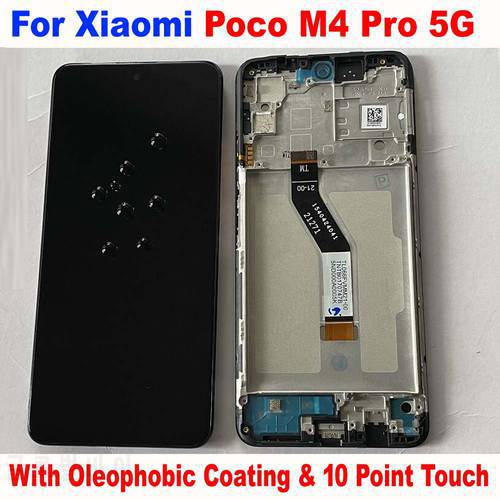 Original For Xiaomi Poco M4 Pro 5G LCD Display Touch Screen Glass Panel Digitizer Assembly Sensor with Frame Mobile Pantalla