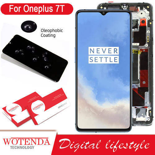 Original 6.55&39&39 Display with frame for Oneplus 7T Full LCD Touch Screen Digitizer Assembly One plus 7T Repair Parts