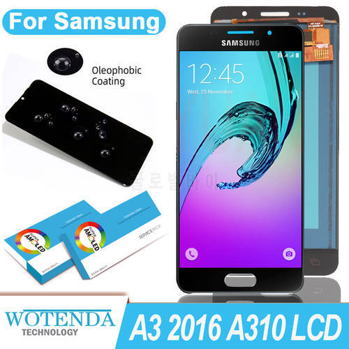 100% Original 4.7&39&39 AMOLED Display for Samsung Galaxy A3 2016 A310 A310F A3100 Full LCD Touch Screen Repair Parts