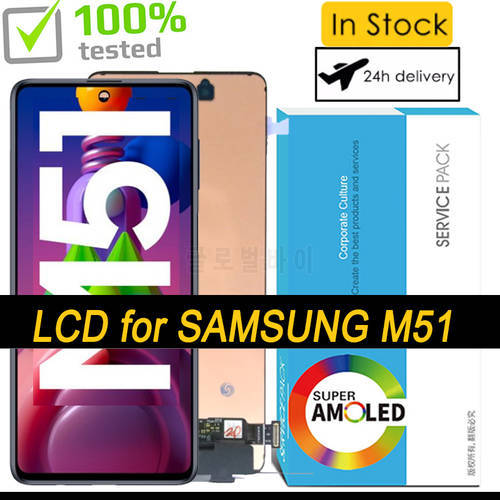 100% Original Amoled 6.7&39&39 Display for Samsung Galaxy M51 M515 M515F M515F/DS Full LCD Touch Screen Digitizer Repair Parts