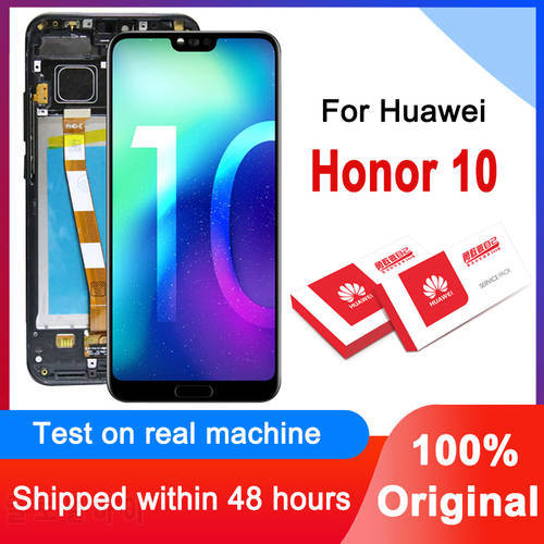 100% Original 5.84&39&39 For Huawei Honor 10 LCD Display With Frame Touch Screen Digitizer Assembly For COL-L29 With Fingerprint