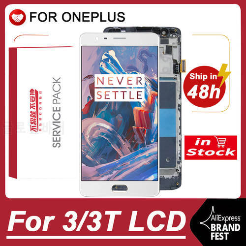 OLED / 100% Original 5.5&39&39 AMOLED Display Replacement For Oneplus 3 LCD Display Touch Screen For OnePlus 3T A3000 LCD Screen