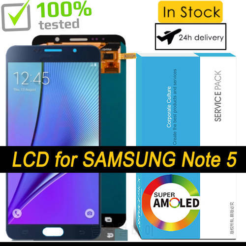 100% Original 5.7&39&39 Super AMOLED Display for Samsung Galaxy Note 5 N920F LCD Touch Screen Digitizer Assembly Repair Parts