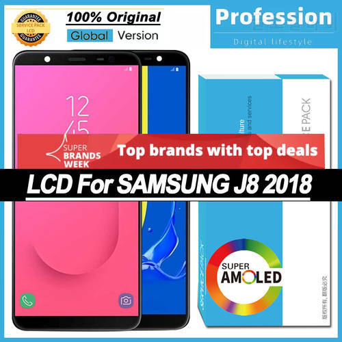 Original 6.0&39&39 AMOLED Display for Samsung Galaxy J8 2018 SM-J810F J810Y SM-J810GF Full LCD Touch Screen Digitizer Repair Parts