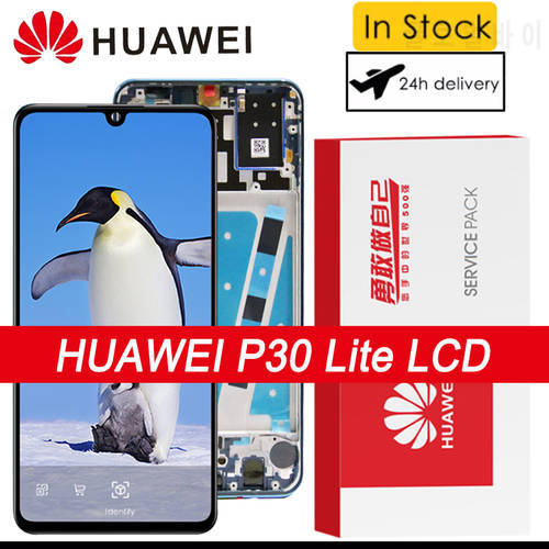100% Original 6.15&39&39 Display with frame for Huawei P30 Lite MAR-LX1 LX2 AL01 LCD Touch Screen Digitizer Replacement Parts
