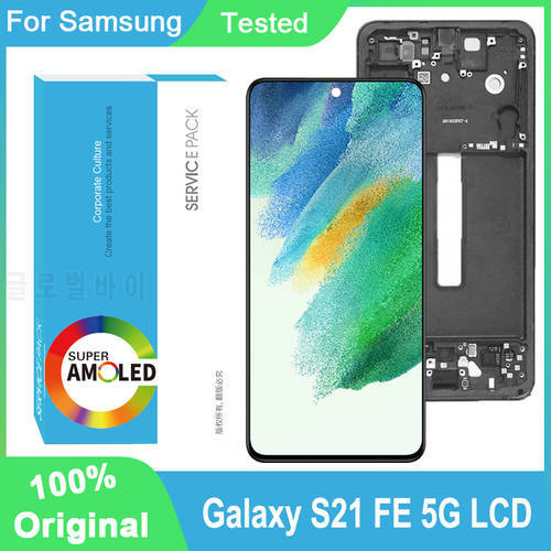 100% Original Display For Samsung Galaxy S21 FE LCD Touch Screen Digitizer For Samsung S21 FE 5G G990 G990B G990U G990B/DS LCD