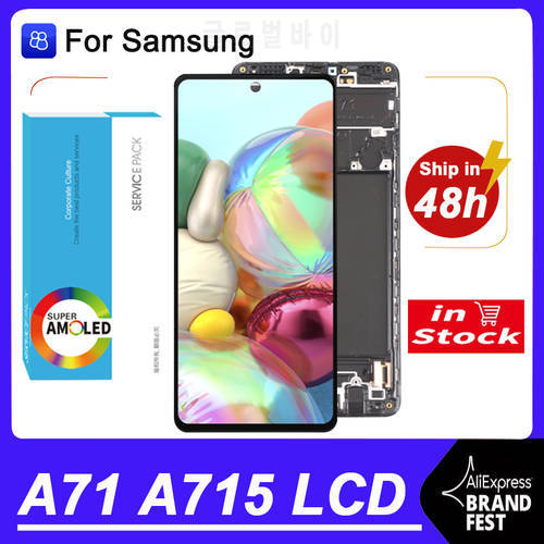 100% Original 6.7&39&39 Super AMOLED Display For Samsung A71 A715 A715F A715FD Full LCD Touch Screen Digitizer Assembly Repair Parts
