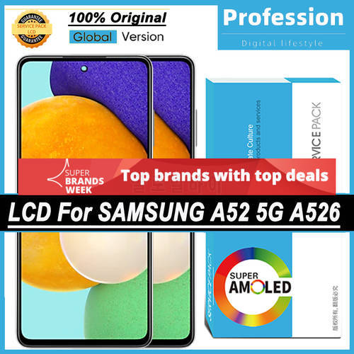 100% Original 6.5&39&39 AMOLED Display for Samsung Galaxy A52 5G A526 A526F A526F/DS LCD Touch Screen Digitizer Repair Parts