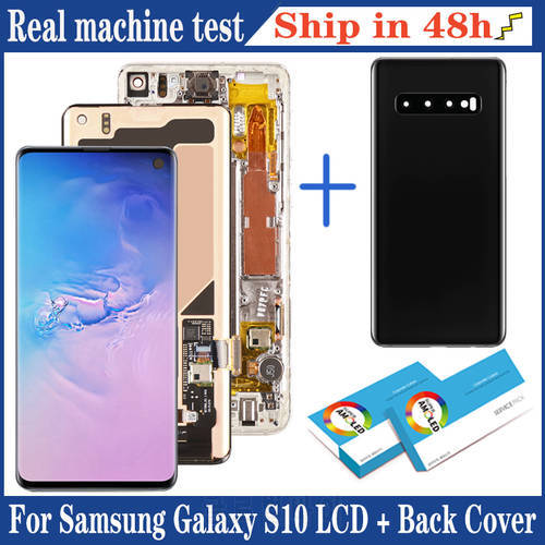 Original LCD for Samsung Galaxy S10 LCD Display Screen Touch Digitizer Assembly Samsung Galaxy 10 Repair Part with back cover