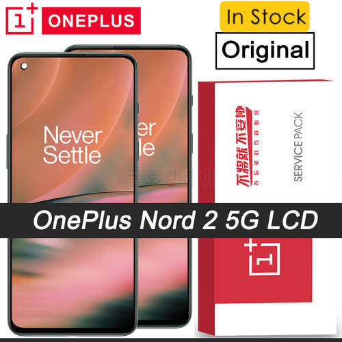 100% Original 6.43 inches AMOLED Display for OnePlus Nord 2 5G DN2101 DN2103 LCD Touch Screen Digitizer Replacement Parts