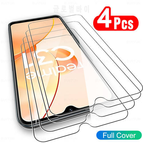 4 Pcs Tempered Glass For Oppo Realme C31 Screen Protector Film For Realme C31 C 31 RMX3501 Full Cover Protective Glass