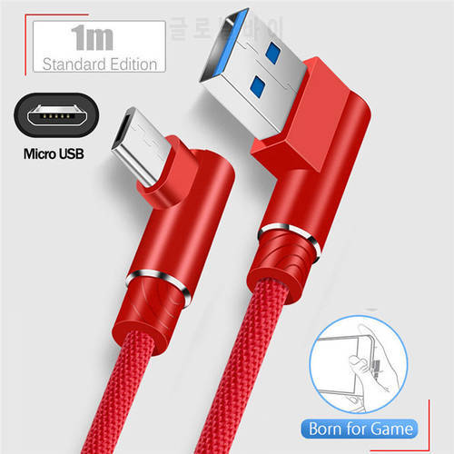 Micro USB Data Snyc FAST Charger Charging Cable 90 Degree Linen Weave Data Line For Android Samsung Huawei Xiaomi