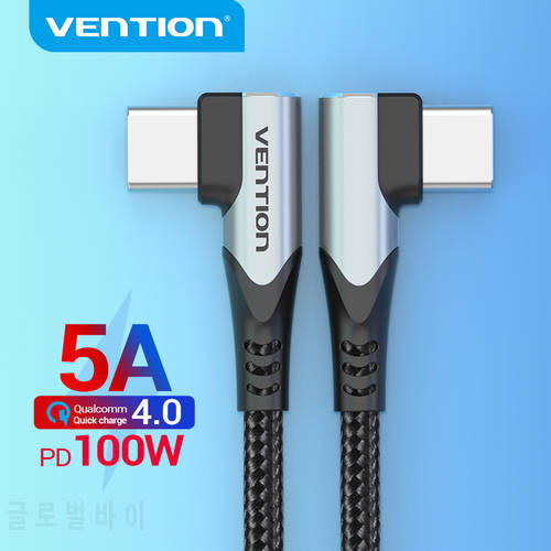 Vention USB C to USB Type C Cable for Samsung S9 Plus PD 100W Fast Charge Quick Charge 4.0 USB-C Wire for Macbook Pro USB Cord