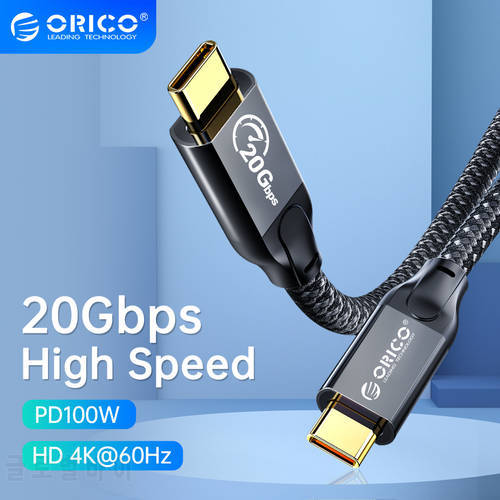 ORICO 5m 2 in 1 USB C Cable PD100W Fast Charger Cord USB3.2 Gen 2 40Gbps HD 4K@60Hz Video Braided with E-mark for Laptop MacBook