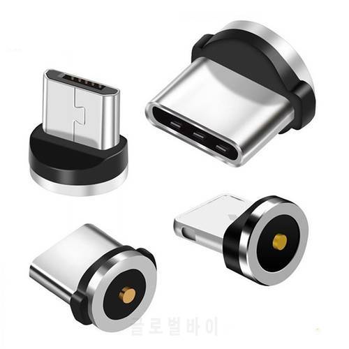 3 pcs 360 Rotation Magnetic Tips For Mobile Phone Replacement Parts Easy Operate Cable plug 8 Pin Type C Micro USB C Plugs