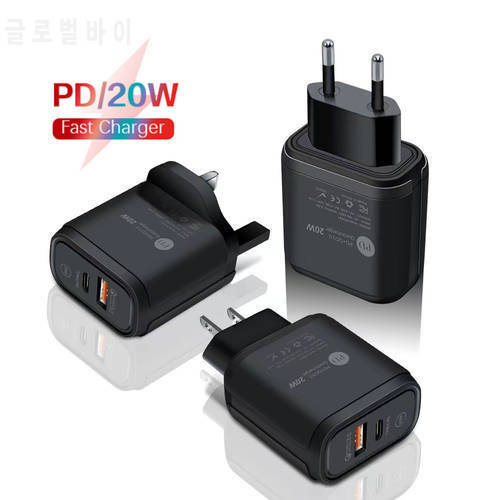 Quick Charge 3.0 USB Charger Portable Wall Fast Charging PD Adapter For iPhone 13 12 Pro Xiaomi 12 Samsung Type C Phone Chargers
