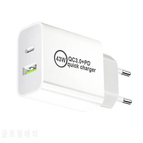 Wall Charger QC3.0 PD Charger Type-C USB Port For iPhone 13 Fast Charger US EU AU UK For Xiaomi HUAWEI Samsung USB Phone Charger