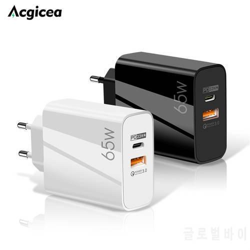 65W USB Charge Supercharger QC 3.0 Type C PD Charger For iPhone 13 Pro Xiaomi Samsung Fast Charging Mobile Phone USB PD Charger