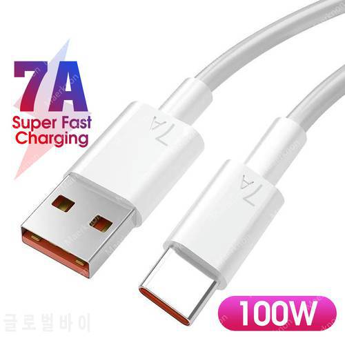 7A USB Type C Cable 100W Super-Fast Charging Cable For Huawei P50 P40 Mate 40 Data Cord For Xiaomi 12 Pro Oneplus 10 Pro Redmi