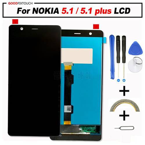 For Nokia 5.1 LCD Display Screen with Touch Screen Digitizer For Nokia 5.1 plus LCD with Tools for Nokia 5 screen Assembly