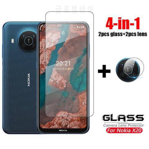 4-in-1 Glass Nokia X20 Full Cover Tempered Glass For Nokia X10 X20 Camera Lens Screen Protector Phone Film For Nokia X20 Glass