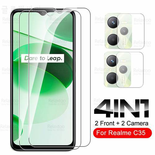 4in1 Camera Tempered Glass For Oppo Realme C35 Screen Protector Realmi Realmy C 35 35C On RealmeC35 RMX3511 6.6