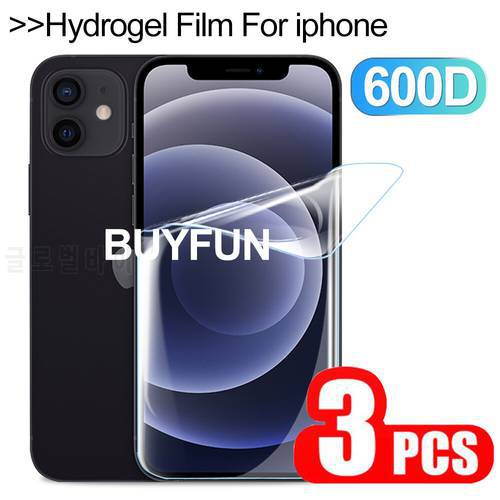 3PCS Hydrogel Film For iphone 12 Pro Max Mini Screen Protector For iphone12 Soft Water Gel Cover Film Aifon 12Mini HD Not Glass
