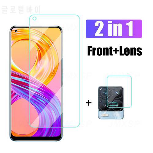2 in 1 Protective Glass For Realme 8 Tempered Glass For Realme 8 Pro Lens Glass Film Full Cover Screen Protector Safety Camera