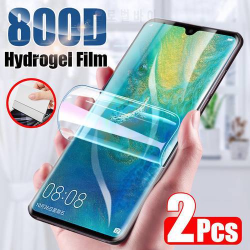 800D 2PCS Protective Hydrogel Film For Huawei P20 P30 Lite Pro nova 3 P smart 2019 Screen Protector For Mate 20 30 Pro Not Glass