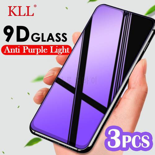 Anti Purple Light Tempered Glass for Xiaomi 11 11x 10 Lite 10t 9 8 SE 11t Poco X3 F3 GT M3 Pro Full Cover Screen Protector Glass