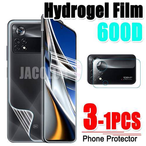 Hydrogel Film For Xiaomi Poco X4 Pro X3 NFC M4 M3 M2 F4 GT F3 F2 Screen Gel Protector/Back Cover Safety Film/Lens Glass X4Pro 5G
