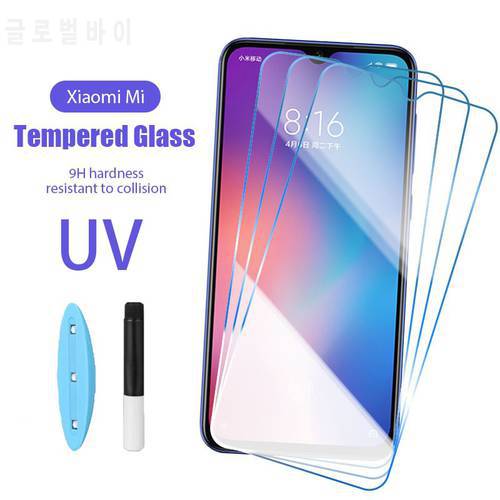UV Glue Screen Protector For Xiaomi Redmi Note 9 7 8T 8 7A 8A 9A 9i 9C Note 10 Pro Max 10S Tempered Glass Phone Protective Film