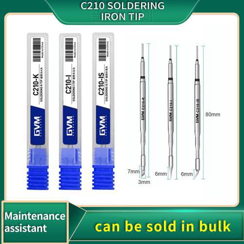 High Quality C210 Soldering iron tip C210 Tips for GVM T210/ OSS T210 soldering station Universal JBC 210 C210 Handle SUGON T26