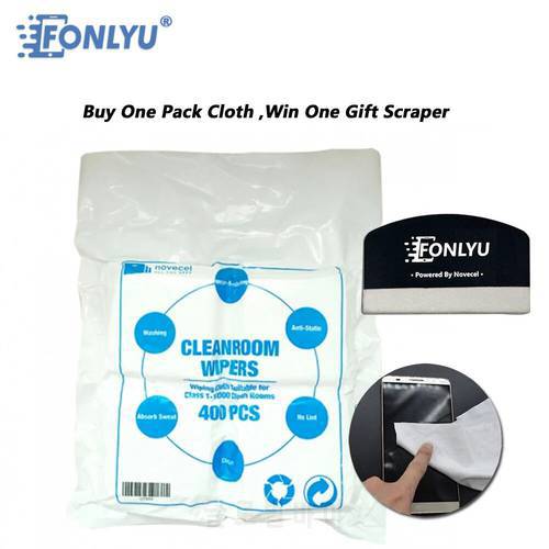 FONLYU 400pcs/lot LCD Screen Cleaning Cloth Dust-free film Wiping Clean Cloth 10cm*10cm for Mobile Phone Screen Repair