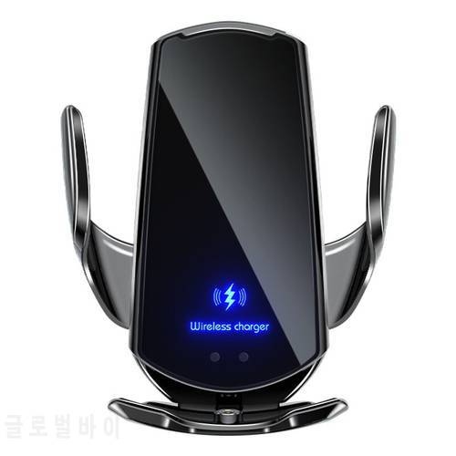 Samrt Magnetic Qi Wireless Car Charger Infrared Sensor Automatic Fast Charging Phone Holder for iPhone13 12 11 8 Samsung S22 S21