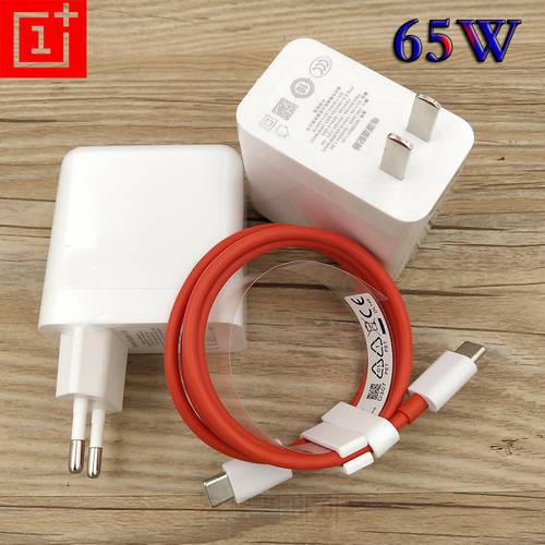 For OnePlus 9 Pro 9R 9RT EU US Warp Charger 65W Power Adapter 100CM USB C To Type C Cable For One Plus 8 PRO 8T Nord 2 N100 N200