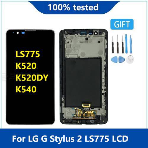 Origina For LG G Stylus 2 LS775 K520 K520DY K540 Black LCD Display Touch Screen Sensor Digitizer Assembly with Frame