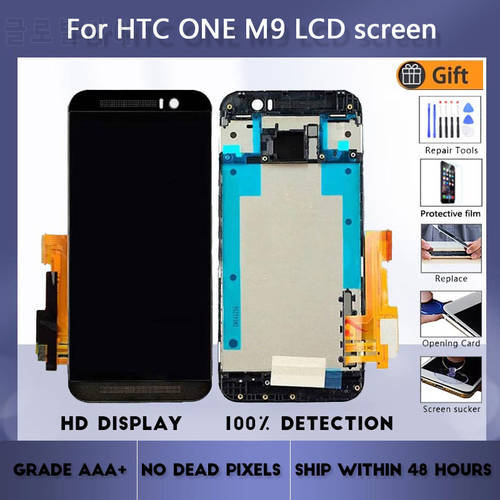 For HTC One M9 LCD screen assembly with front case touch glass, M9E M9W M9U LCD Display original Black silver gold