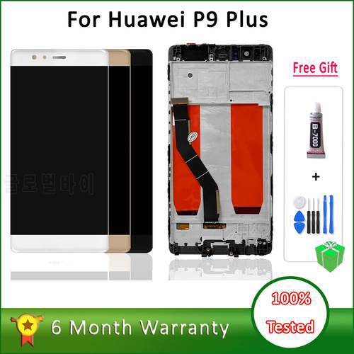 LCDs For Huawei P9 Plus Display Digitizer Touch Screen Assembly with Frame P9 Plus EVA L09 L19 VIE L09 Display Panel Replacement