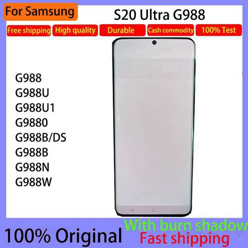 original display S20 Ultra For Samsung Galaxy S20 Ultra Lcd G988 Display with Frame Touch Screen Digitizer With burn s20 Ultra