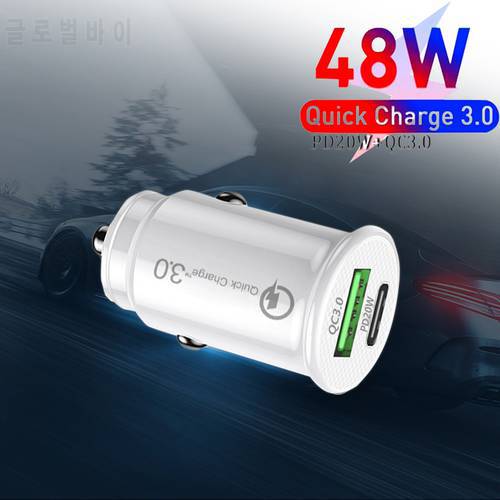48W car charger for iphone 13 12 pro max PD USB chargers pd20W+QC3.0 fast charging for xiaomi 11 12 samsung