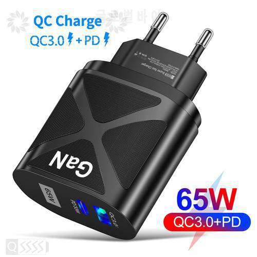 ANDWING 65W GaN Fast Charge Adapter For MacBook Pro Laptop Type C PD Quick Charger For iPhone 13 11 iPad Huawei Xiaomi Samsung