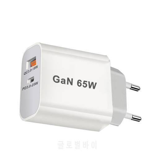 65W Gallium Nitride USB Charger Type C PD Fast Charger For iPhone 13 12 Samsung Huawei Quick Charge QC 4.0 3.0 GaN USB-C Charger