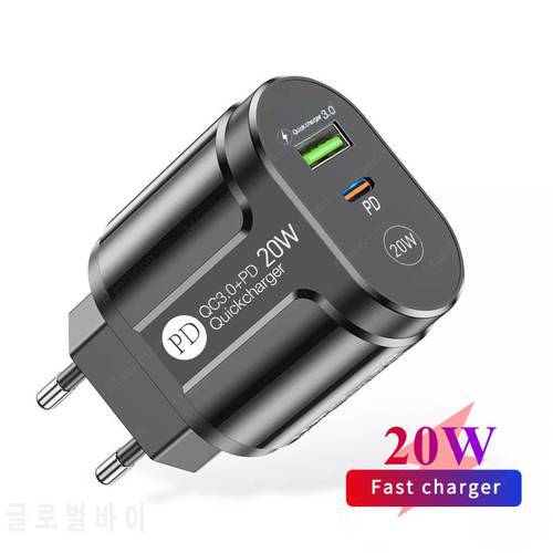 USB Charger Quick Charge 3.0 Type C PD Fast Charging Portable cell Phone Adapters For iPhone 13 12 Pro Max Xiaomi 12 pro Huawei
