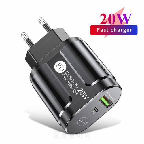 PD 20W USB C Charger Fast Charging QC3.0 Phone Adapter For iPhone 13 12 11 Pro Huawei Samsung Xiaomi Type C Quick Charge Charger