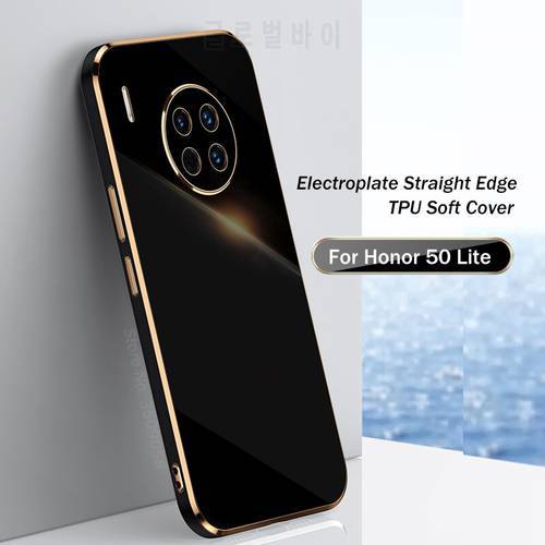 Luxury Plating Gold Frame Soft Silicone Back Cover For Honor50Lite Case Honor 50 Lite 50Lite Light HRY-L22 6.67